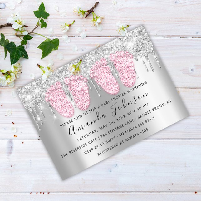 Invitación Chicas de los gemelos de los pies grises de Baby S (Subido por el creador)