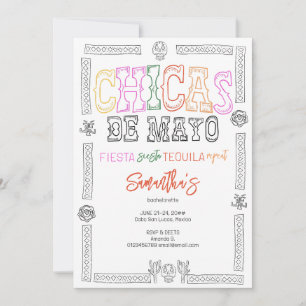 Invitación Chicas de Mayo Fiesta Siesta Tequila Bachelorette