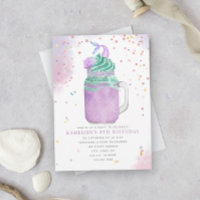 Chicas de Mermaid Mason Jar Milkshake Invitat