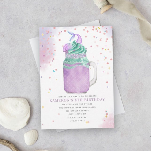 Invitación Chicas de Mermaid Mason Jar Milkshake Invitat (Subido por el creador)