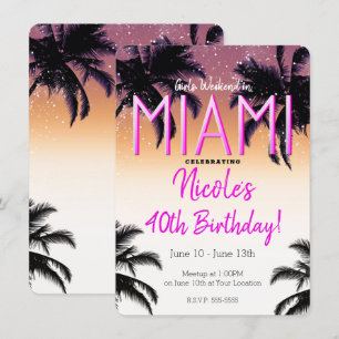 Invitación Chicas de Miami fin de semana de verano fiesta de 