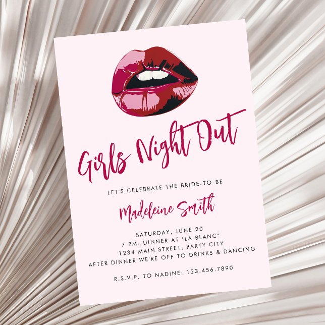 Invitación Chicas De Noche En Rosa Litros Negrita Bella Negri (Subido por el creador)