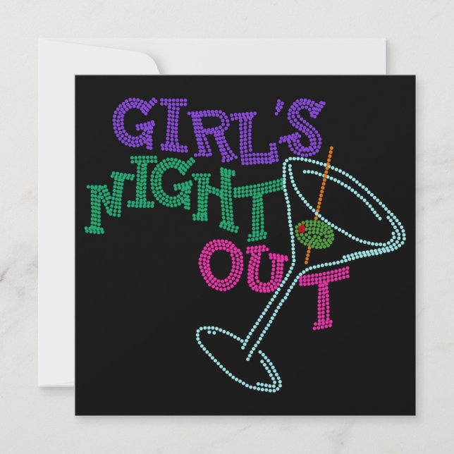 Invitación Chicas de noche fuera - Cócteles - SRF (Anverso)