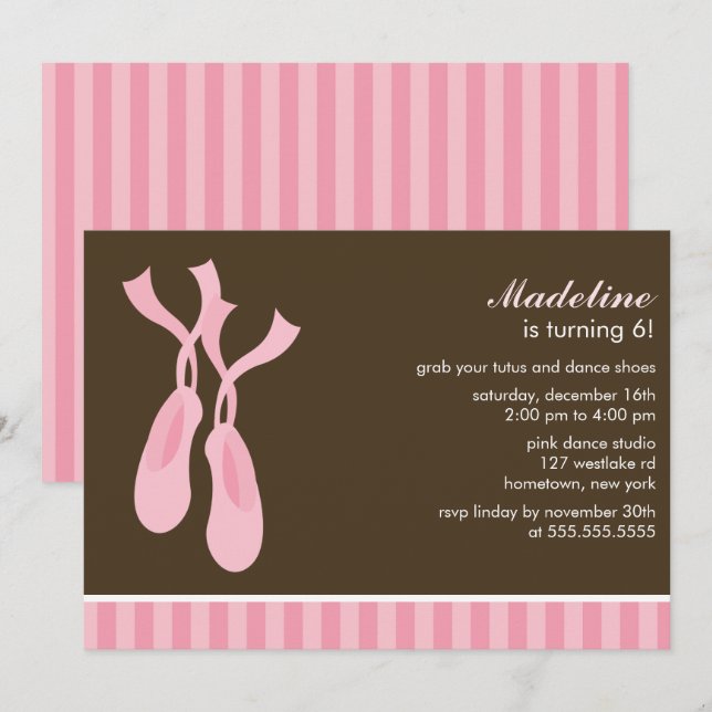 Invitación Chicas de panfletos rosados Cumpleaños (Anverso / Reverso)