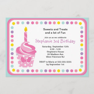 Invitación Chicas de pastel rosado Primer Día de fiesta