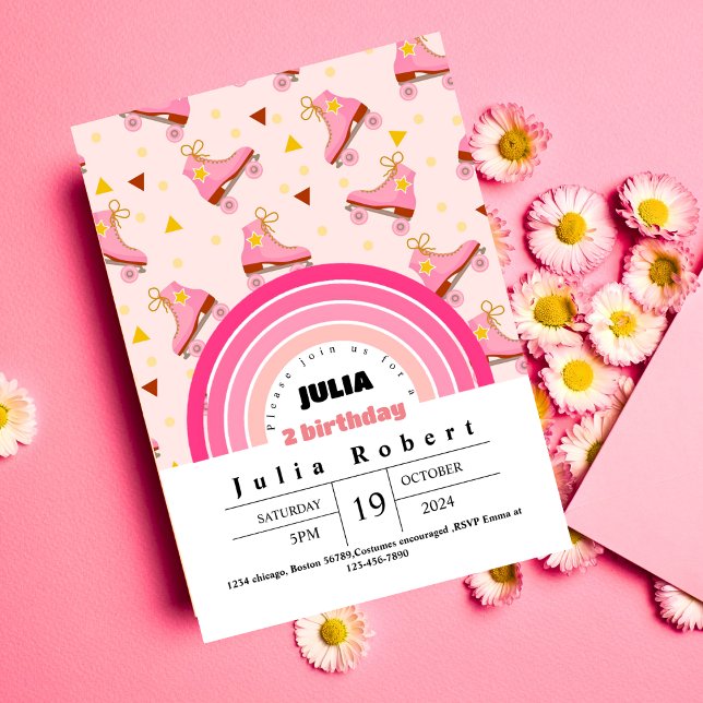 Invitación Chicas de patinaje sobre patinaje sobre ruedas Día (Subido por el creador)