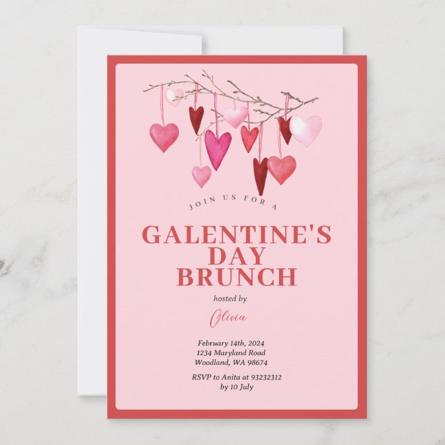 Invitación Chicas de Pink Galentine disfrutan del globo de Sa (Anverso)