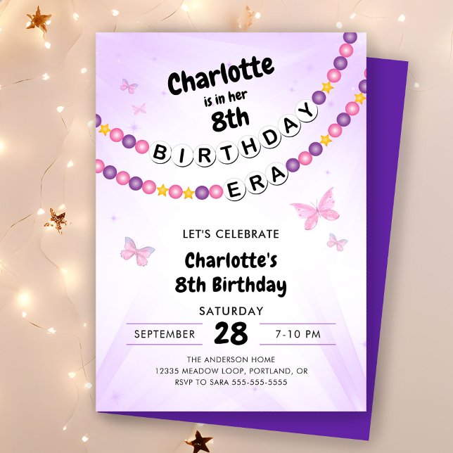 Invitación Chicas de pulsera de amistad Fiesta de la era del  (Subido por el creador)