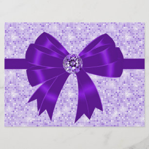 Invitación Chicas de Purple Bow Sparkle 18th Birthday Party