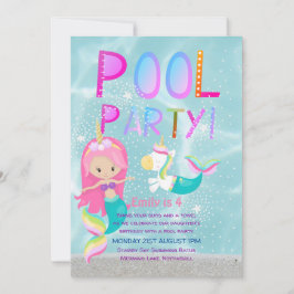 Invitación Chicas de Purpurinas rosados de Fiesta de POL Unic