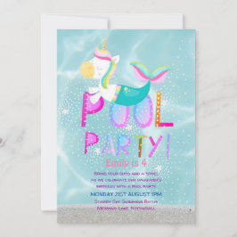 Invitación Chicas de Purpurinas rosados de Fiesta de POL Unic