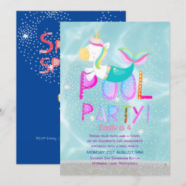 Invitación Chicas de Purpurinas rosados de Fiesta de POL Unic
