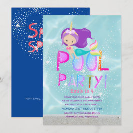 Invitación Chicas de Purpurinas rosados de Fiesta de POL Unic