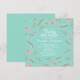 Invitación Chicas de rosas rosadas de Dainty Baby Shower