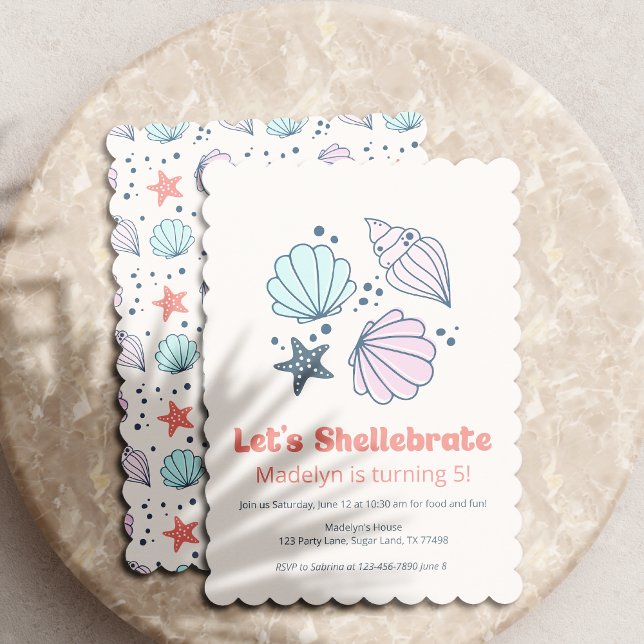 Invitación Chicas de Shellebrate del Partido del Cumpleaños d (Subido por el creador)