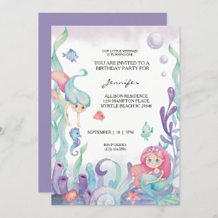 Invitación Chicas de sirvienta primer Fiesta de cumpleaños ba