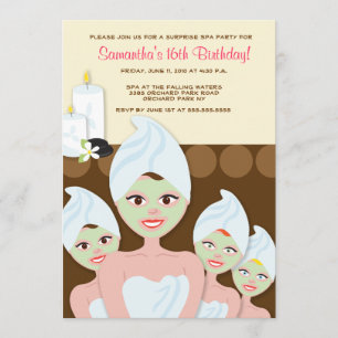 Invitación Chicas de SPA FIESTA Cumpleaños o Ducha de Novias