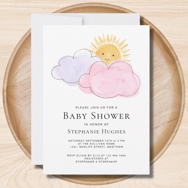 Invitación Chicas De Sun Y Nubes Baby Shower (Subido por el creador)