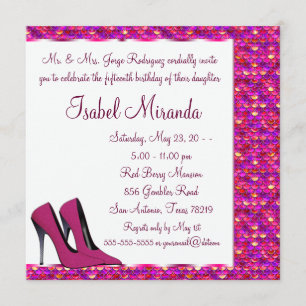 Invitación Chicas de Tacones Altos Fiesta de Quinceañera 15