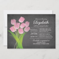 Chicas de Tulipanes Rosados de Chalkboard Moderno