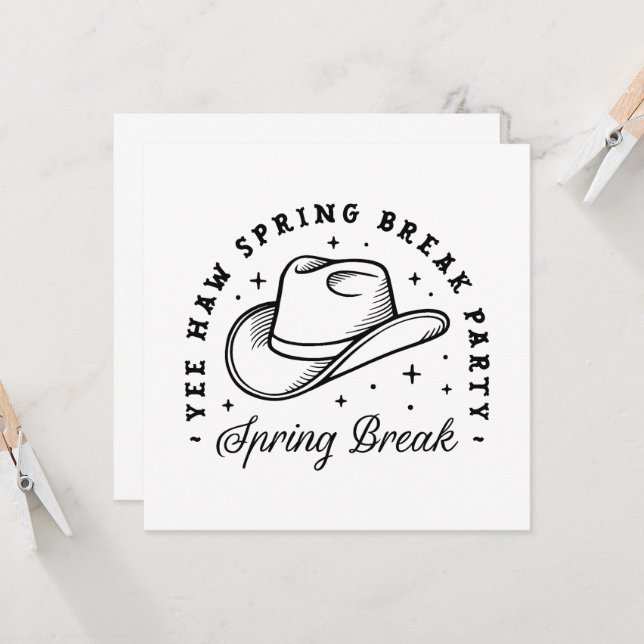 Invitación Chicas de vacaciones de primavera fiesta gorra vaq (Anverso/Reverso In Situ)