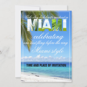 Invitación Chicas de verano de Miami Fin de Semana Fiesta de 
