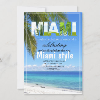 Invitación Chicas de verano de Miami Fin de Semana Fiesta de