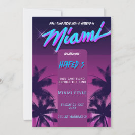 Invitación Chicas de verano de Miami Fin de Semana Fiesta de 