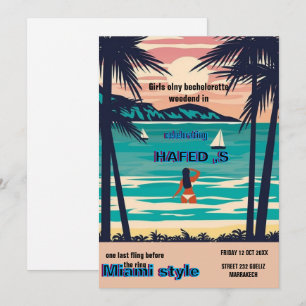Invitación Chicas de verano en Miami fin de semana despedida