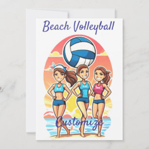 Invitación Chicas de voleibol de playa Thunder_Cove