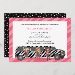 Invitación Chicas de Zebra Limo invitan al partido del cumple