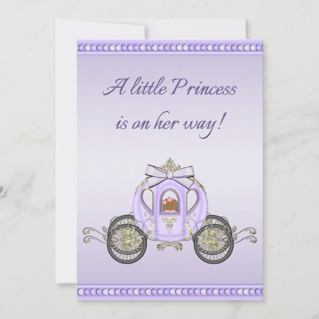 Invitación Chicas del entrenador de princesas moradas Baby Sh (Anverso)