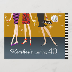 Invitación Chicas del Fiesta de moda 40 cumpleaños