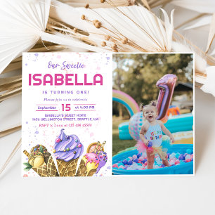 Invitación Chicas del helado 1er cumpleaños foto