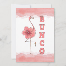 Invitación Chicas del juego Bunco Noche Fuera Flamingo Rosado