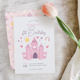 Invitación Chicas del Palacio de la Princesa Rosa de Cute 6 c