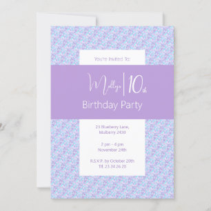 Invitación chicas del patrón floral púrpura de illusima décim