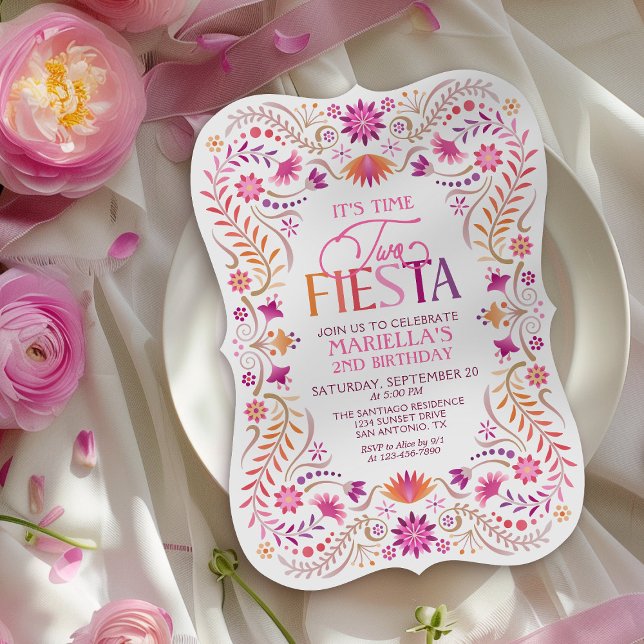 Invitación Chicas del segundo cumpleaños de Time Two Fiesta (Subido por el creador)