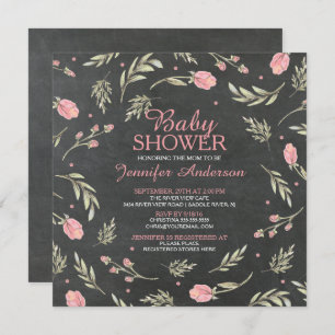 Invitación Chicas del tablero rosa rosa bonito Baby Shower