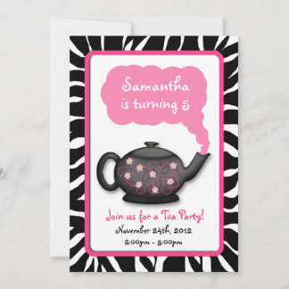 Invitación Chicas del tiempo del té de moda invitan a fiesta 