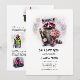 Invitación Chicas Desbocadas Cumpleaños de Soltera Mapache Di