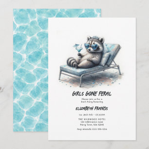 Invitación Chicas Desbocadas Fiesta de Soltera en la Piscina