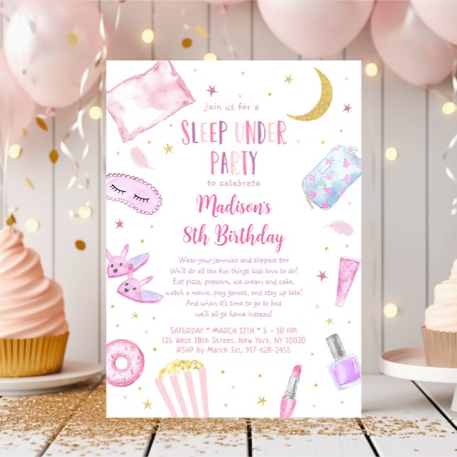 Invitación Chicas duermen bajo cumpleaños (Subido por el creador)