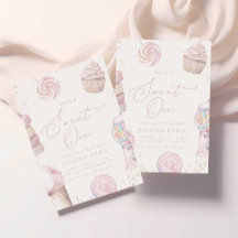 Chicas Dulce Rosa Un Candy Helado Primer Cumpleaño