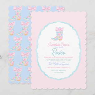 Invitación Chicas Elegantes Cumpleaños Rodeo Primera Vaquera