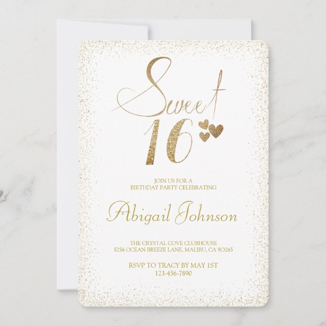Invitación Chicas elegantes dorados dulces 16 cumpleaños (Anverso)