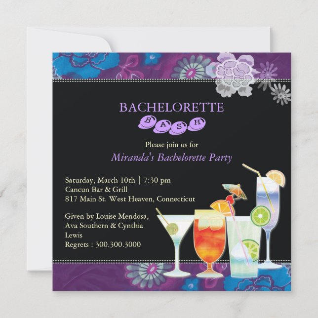 Invitación Chicas en la fiesta de la Bachelorette de moda (Anverso)