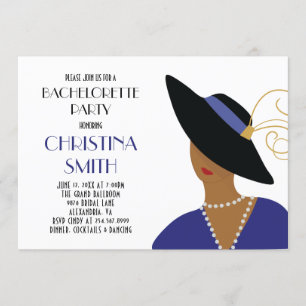 Invitación Chicas estilo Art Déco Noche Fuera Bachelorette
