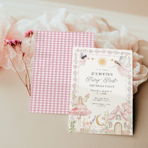 Invitación Chicas Fairy First Magical Garden Birthday