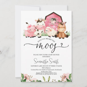 Invitación Chicas Farm Te Han Oído El Moos Baby Shower